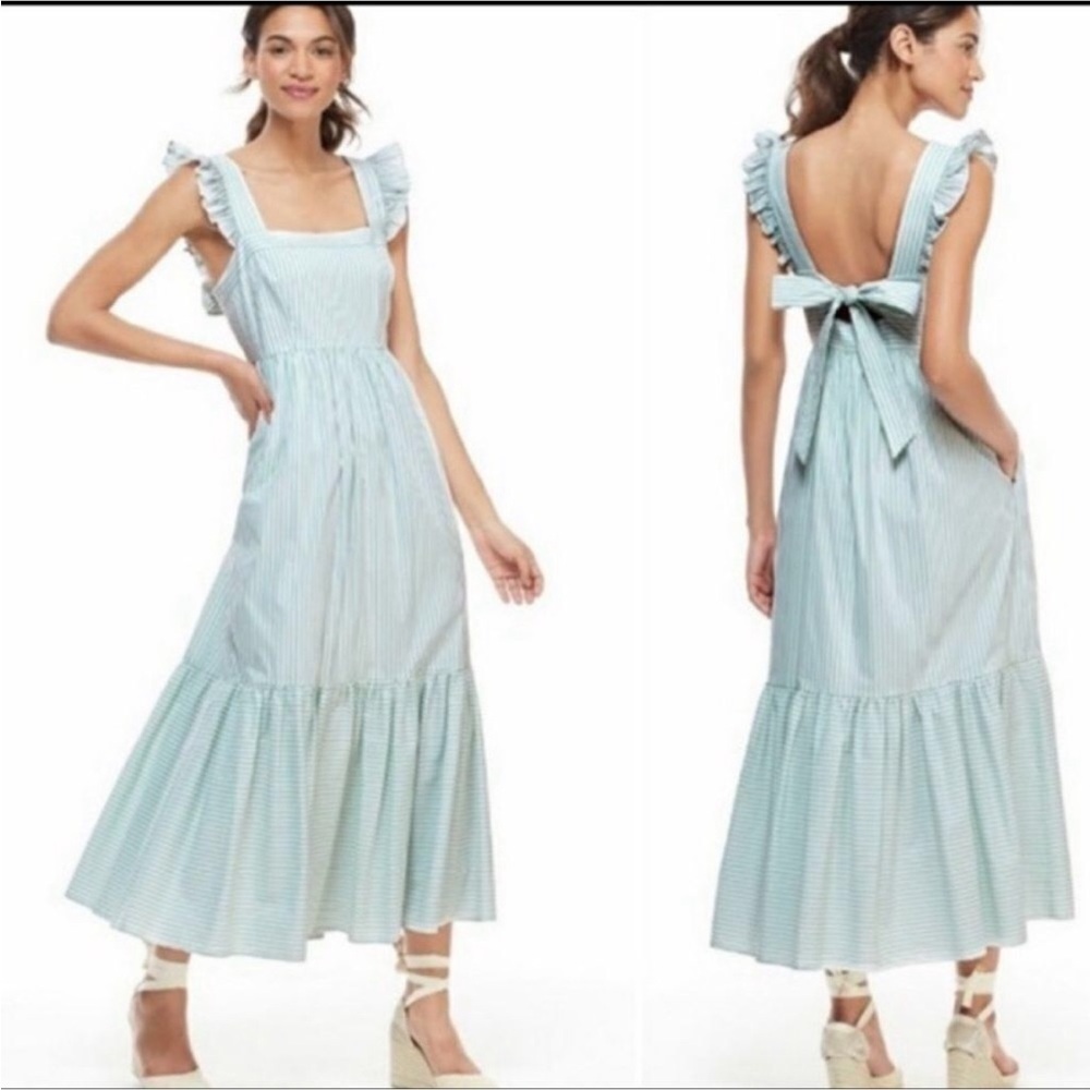 GAL MEETS GLAM Anthropologie Jasmine Stripe Sleeveless Square-Neck Maxi Dress - Picture 11 of 12